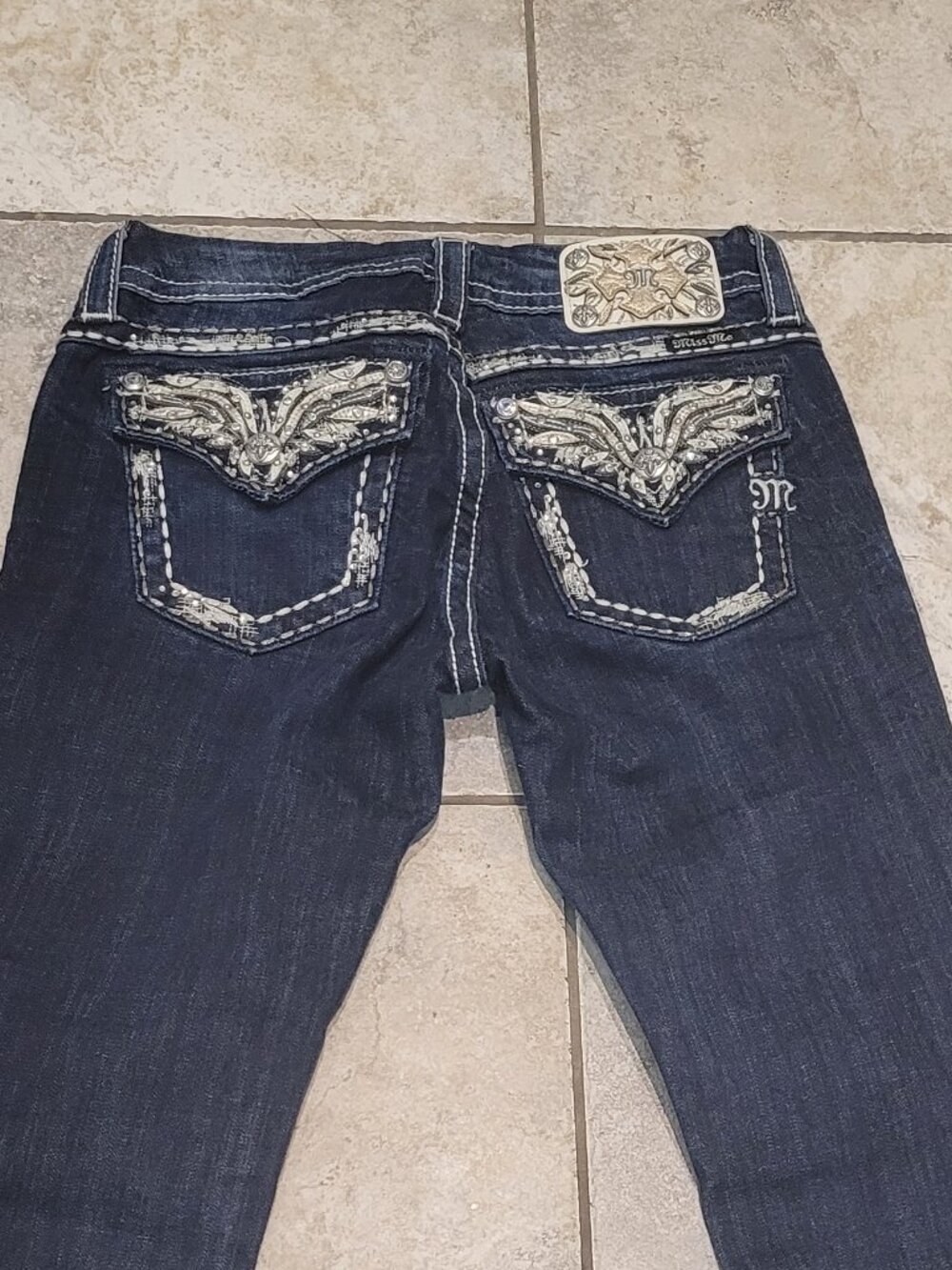 Miss Me Rhinestones Jeans**Mid Rise**Easy Boot** - Picture 6 of 11